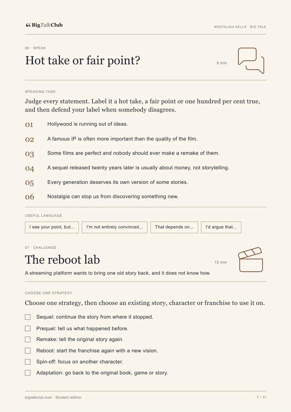 Student page: The reboot lab