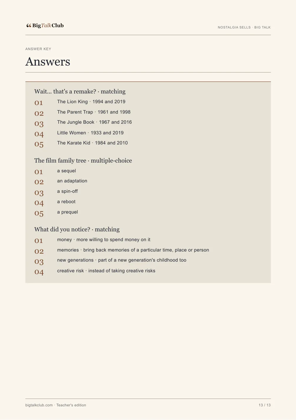 Answer key